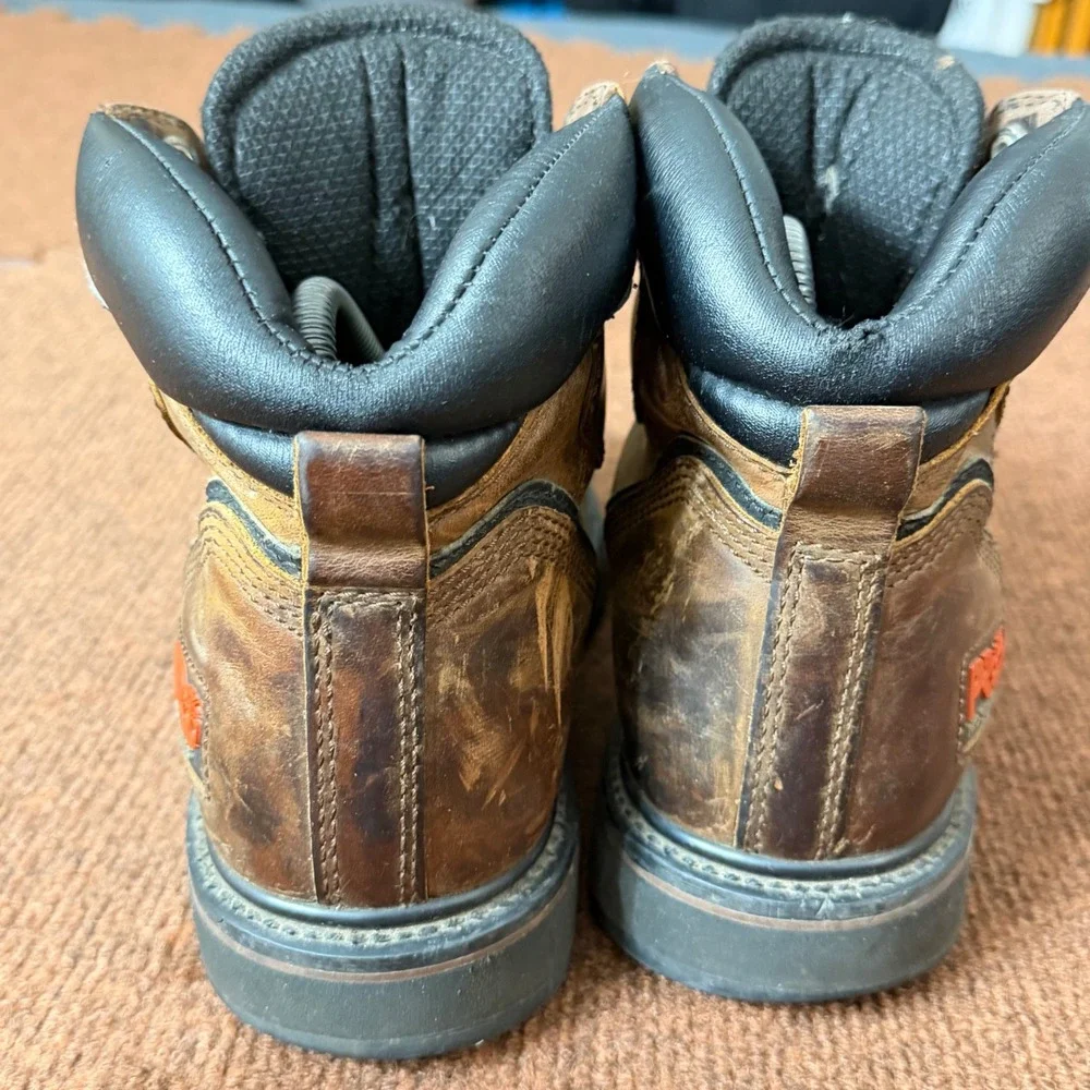 Timberland PRO Series Mens 8.5 M Brown Leather Work Boots 33046‎ Lace Up Ankle